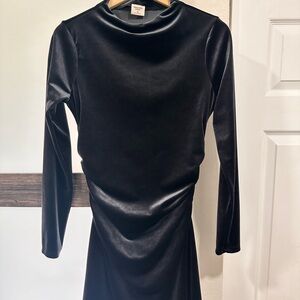Abercrombie & Fitch Black Velvet Long Sleeve Dress